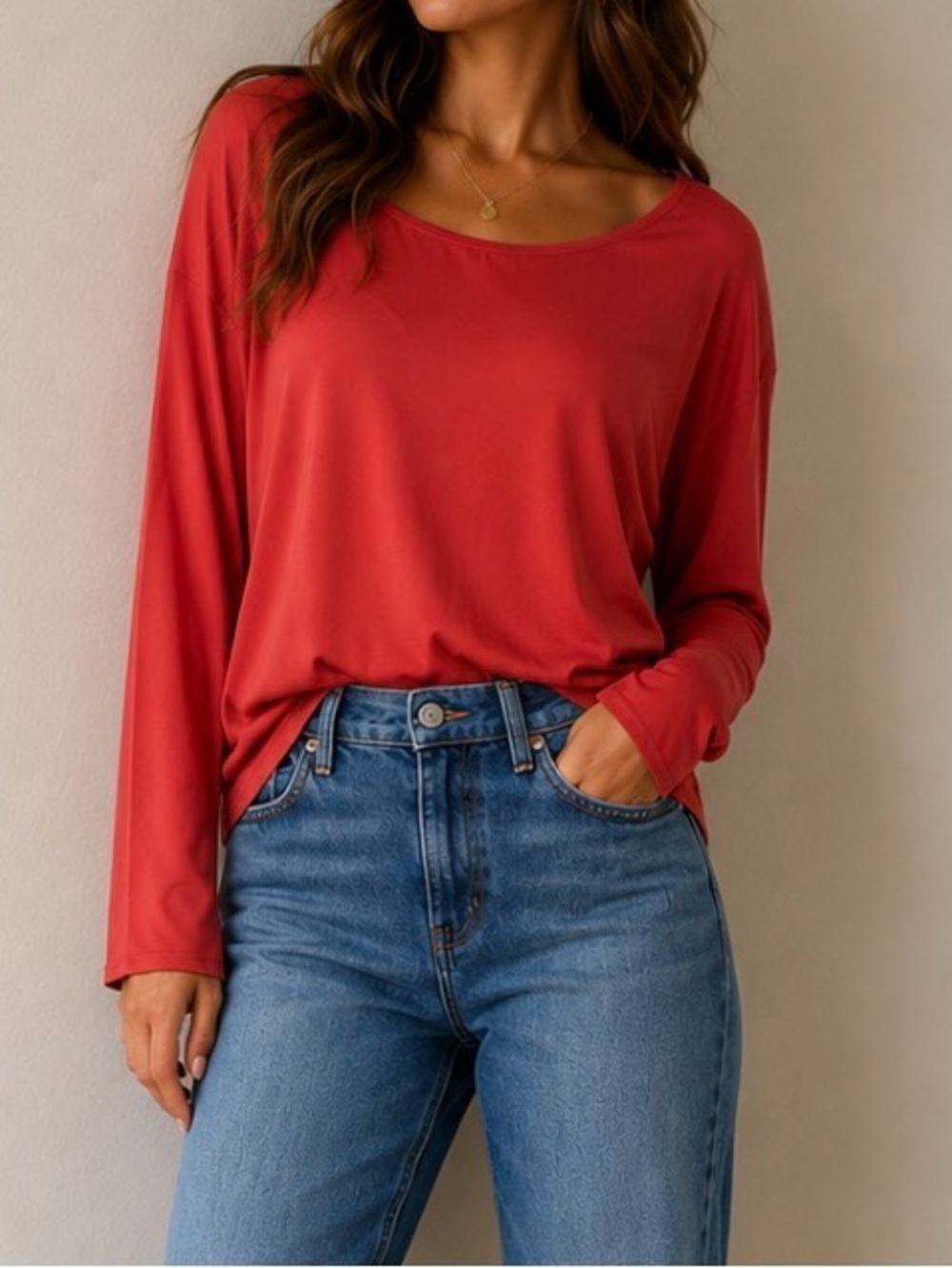 Eileen Fisher 100% Silk Blouse Top Butterfly Oversized Coral Light Red New York